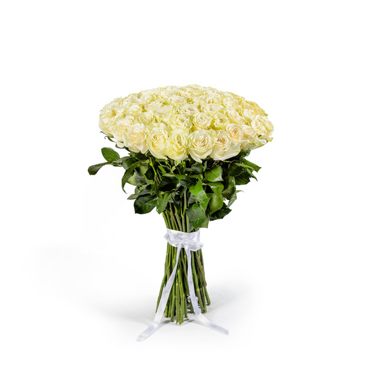 Bouquet 50 Rosas Brancas