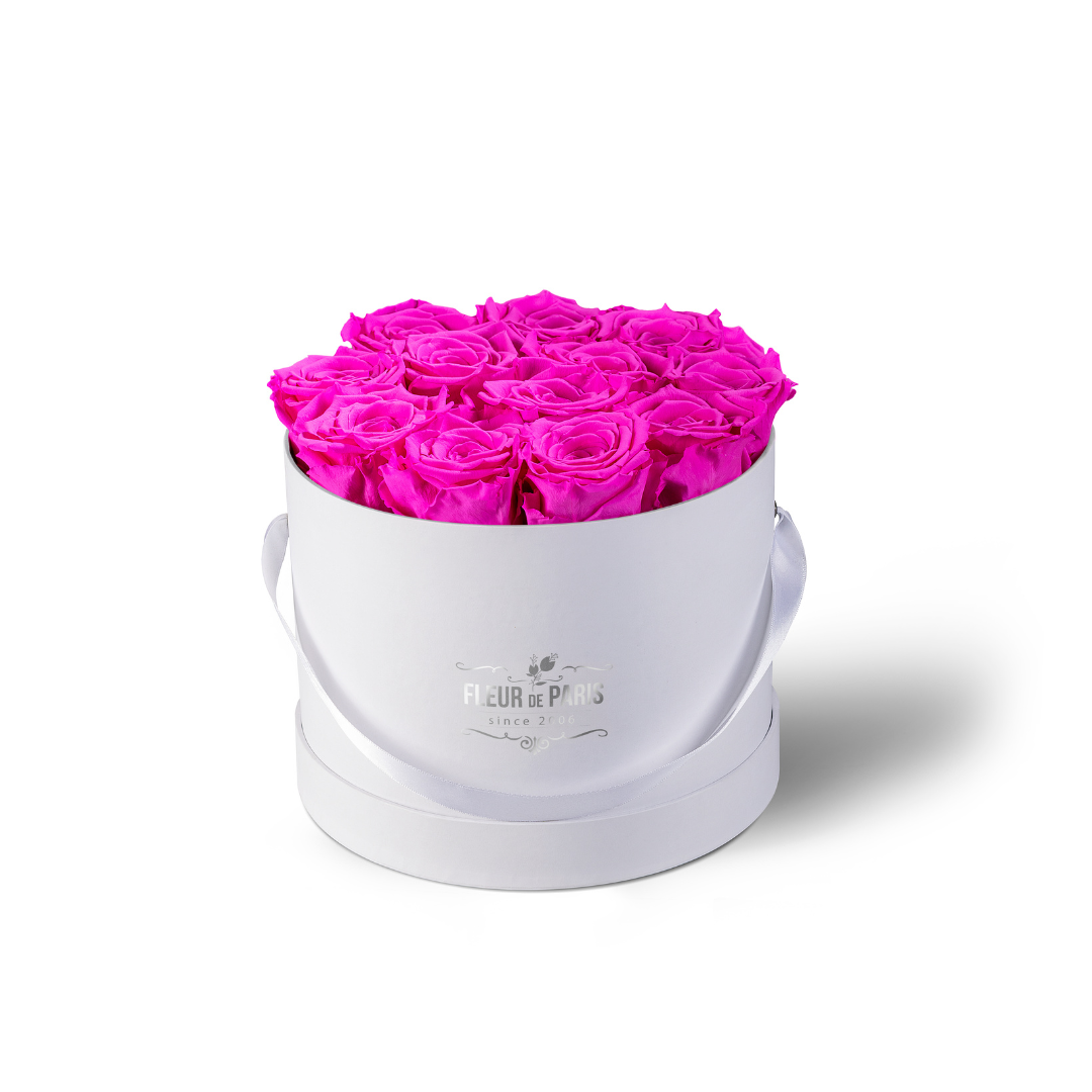 Caixa Premium Branca - Tamanho Médio- Rosas Infinity