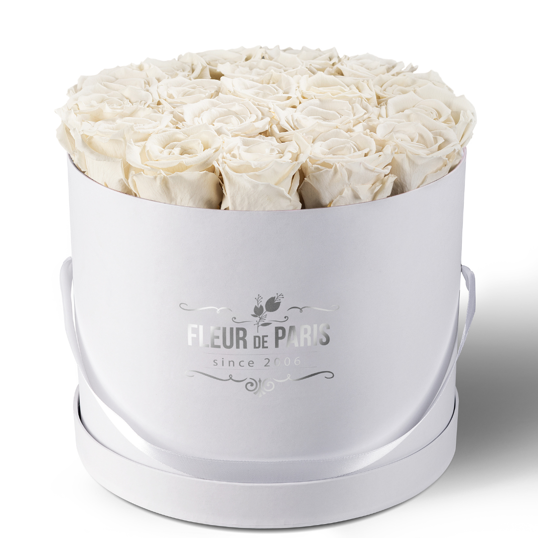 Caixa Premium Branca - Tamanho Grande- Rosas Infinity