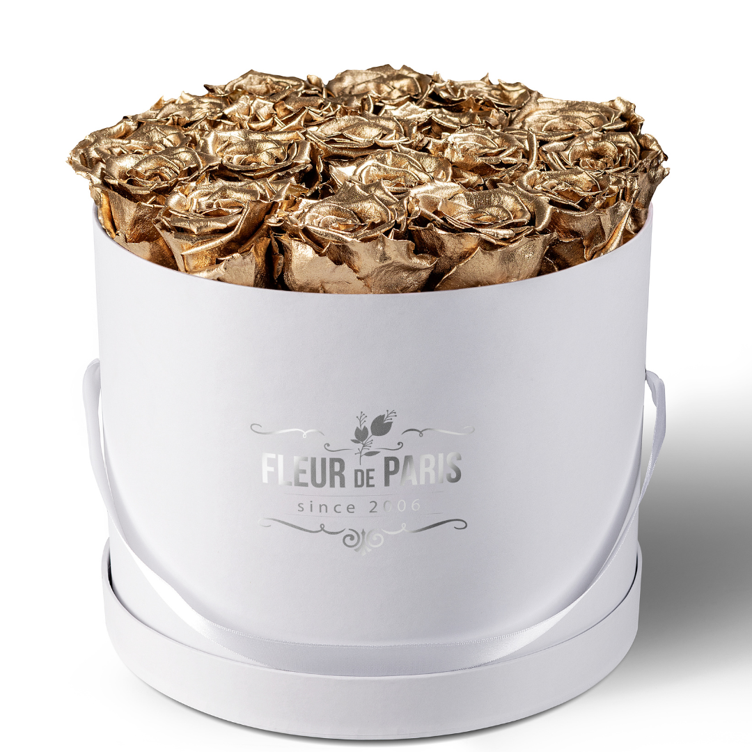 Caixa Premium Branca - Tamanho Grande- Rosas Infinity