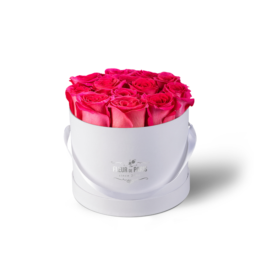 Caixa Premium Branca - Tamanho médio - Rosas Frescas