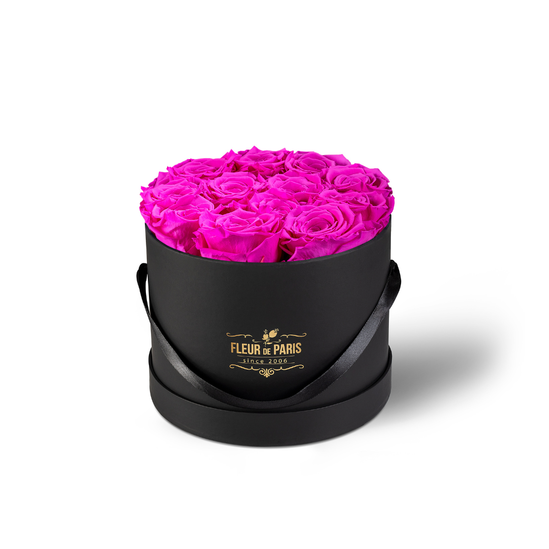 Caixa Premium Preta - Tamanho Médio- Rosas Infinity
