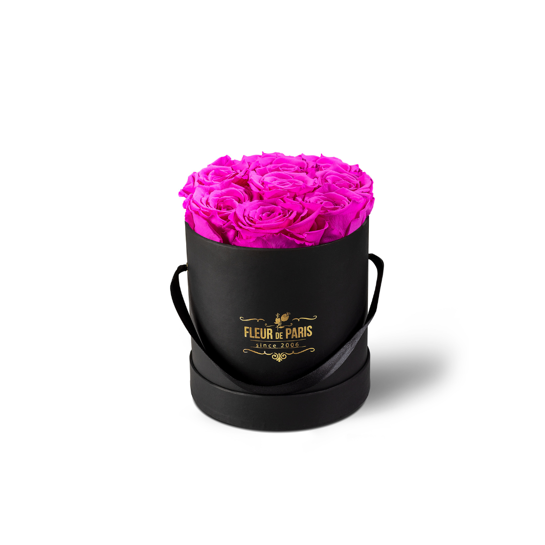 Caixa Premium Preta - Tamanho Pequeno- Rosas Infinity