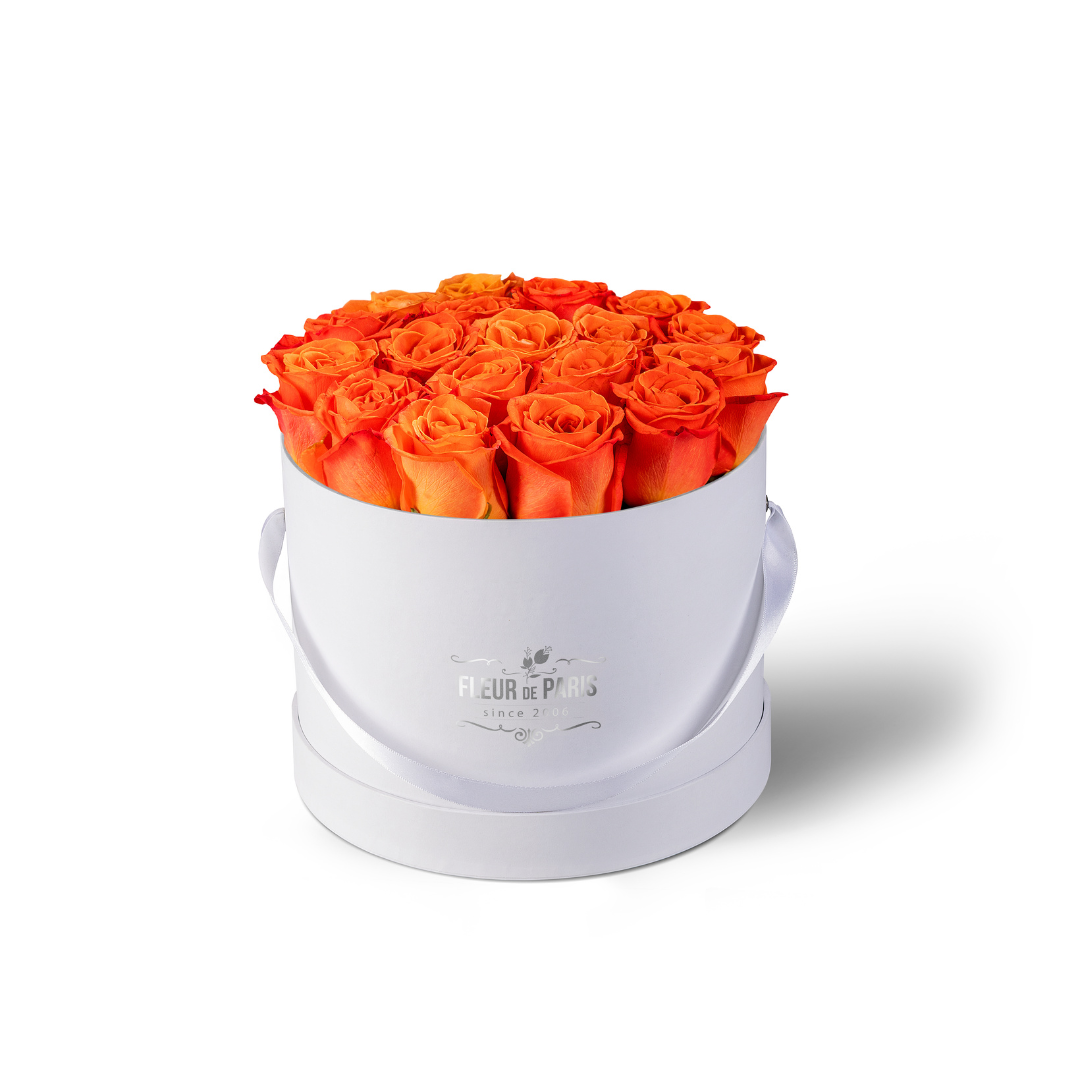 Caixa Premium Branca - Tamanho médio - Rosas Frescas