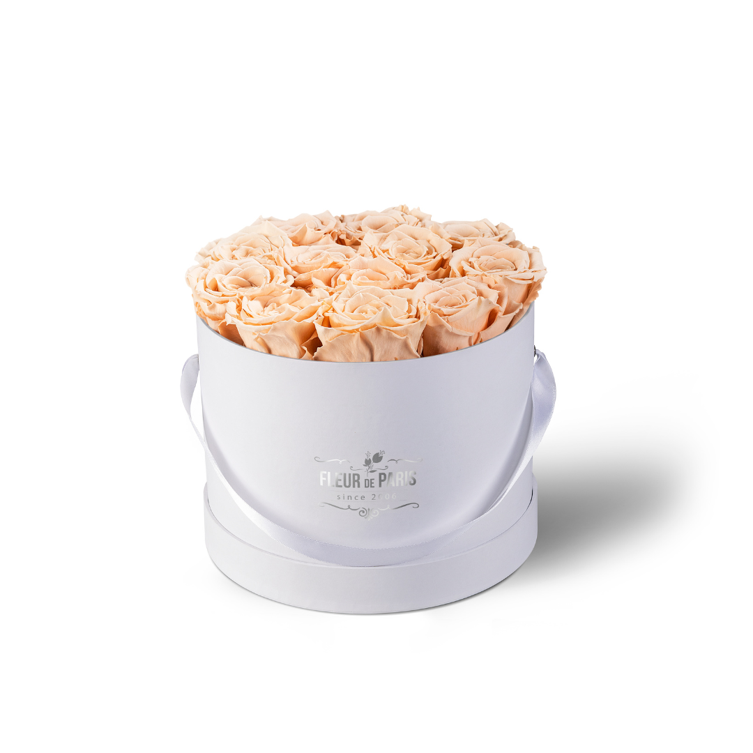 Caixa Premium Branca - Tamanho Médio- Rosas Infinity