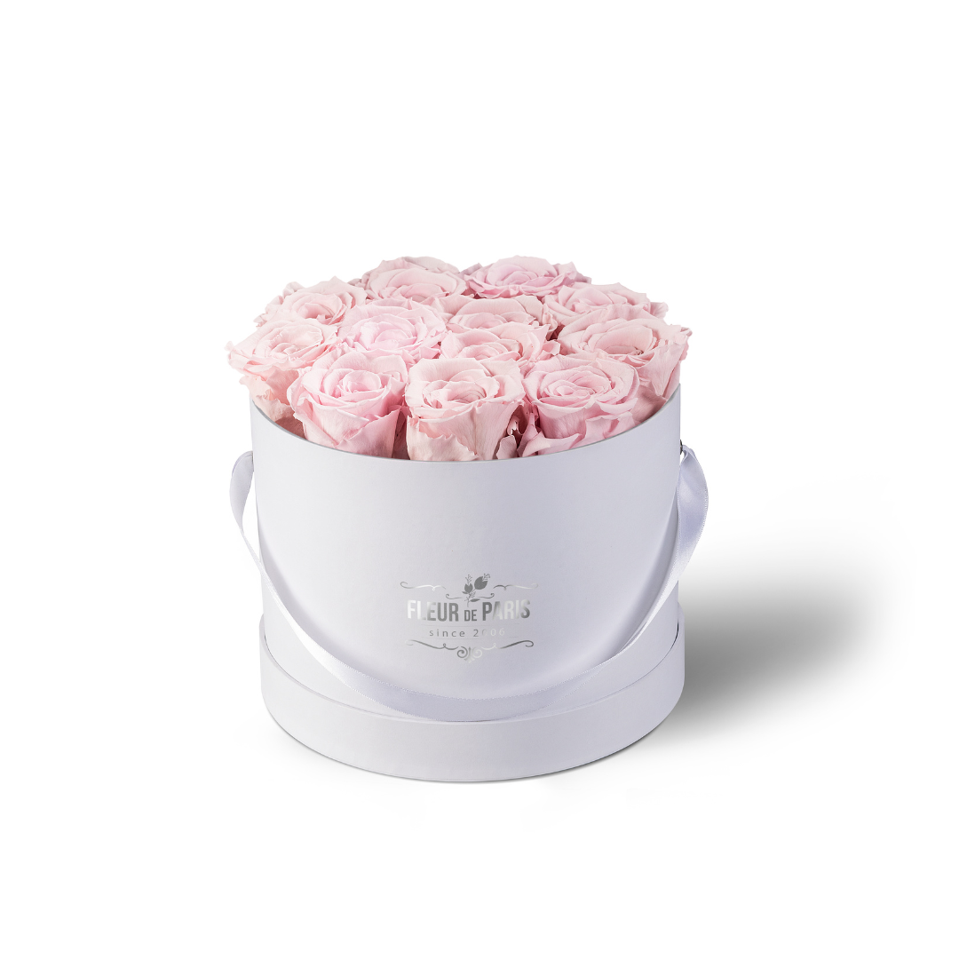 Caixa Premium Branca - Tamanho Médio- Rosas Infinity