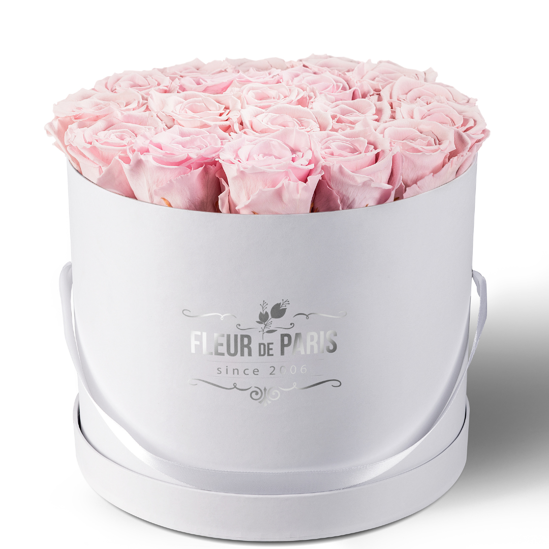 Caixa Premium Branca - Tamanho Grande- Rosas Infinity