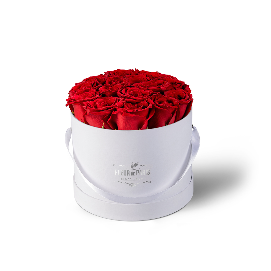 Caixa Premium Branca - Tamanho médio - Rosas Frescas