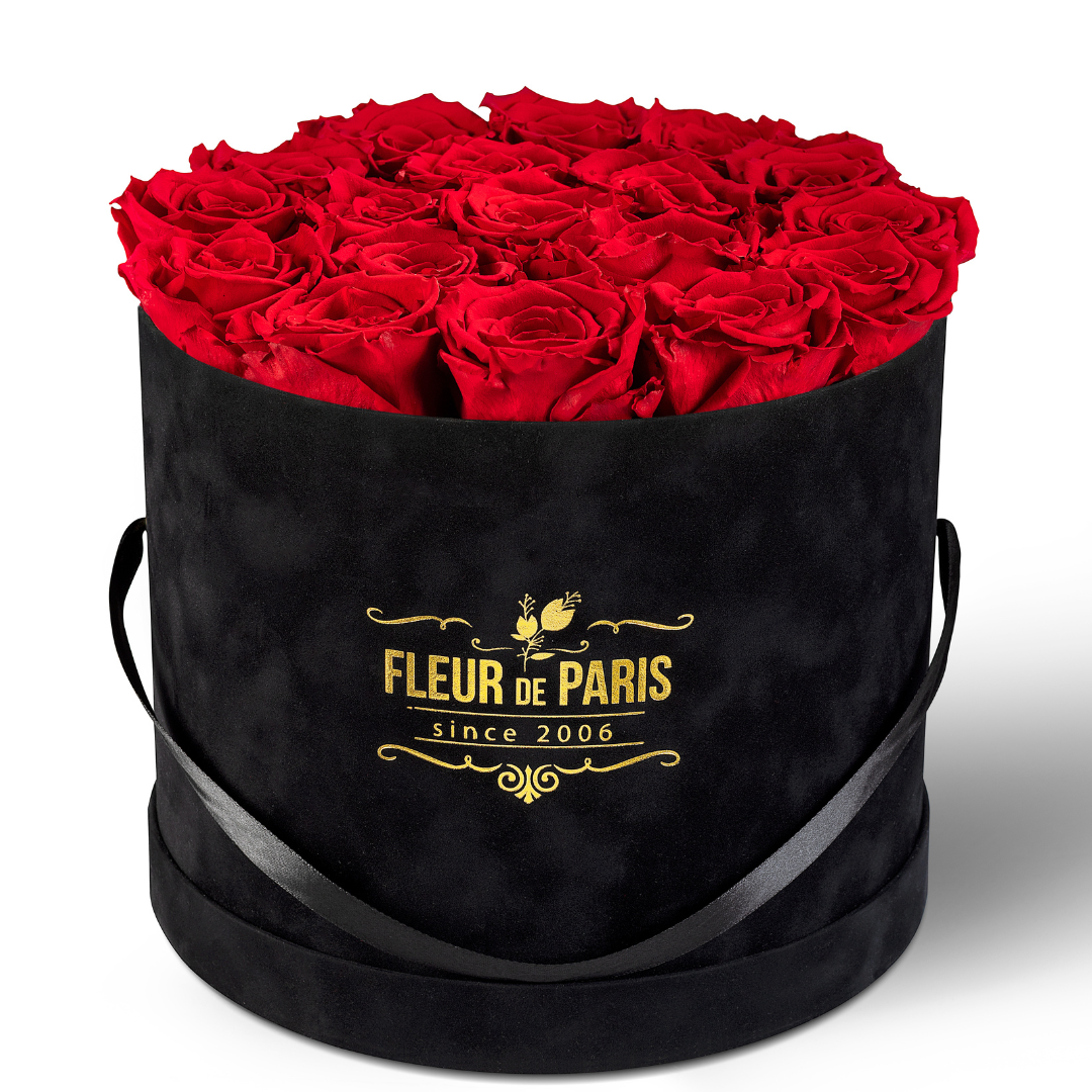 Caixa Premium de Veludo Preto | Rosas Infinity