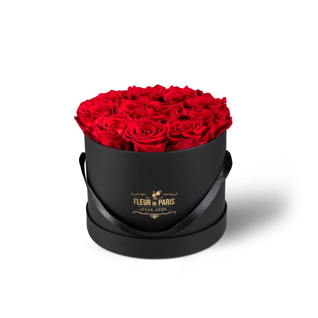 Caixa Premium Preta - Tamanho Médio- Rosas Infinity