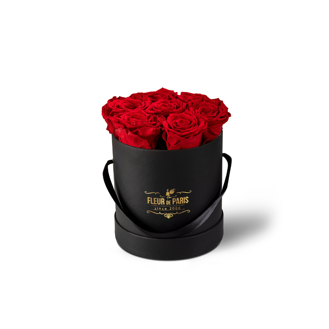 Caixa Premium Preta - Tamanho Pequeno- Rosas Infinity