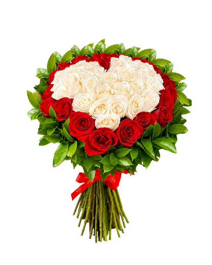 Bouquet My Heart – Coração com 50 Rosas Premium Equatorianas
