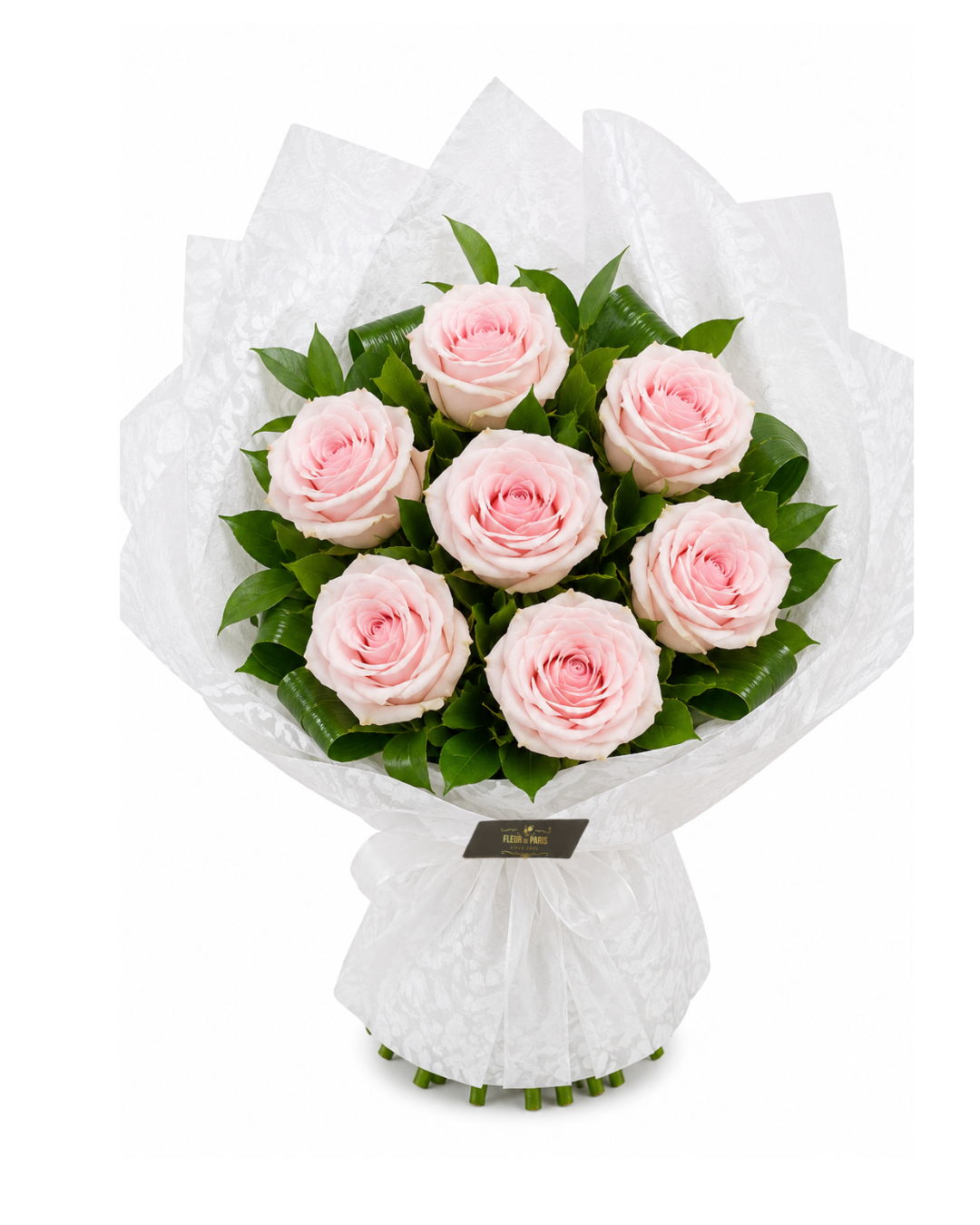 Bouquet Delicadeza – 7 Rosas Premium Equatorianas Cor-de-Rosa