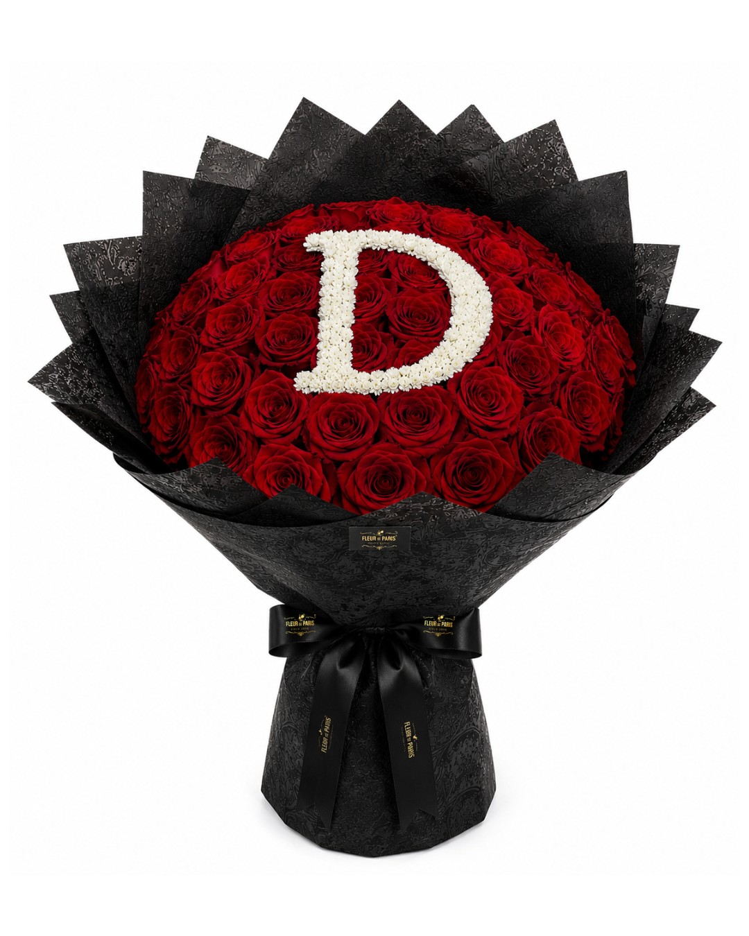 Bouquet Initial Supreme – 100 Rosas Premium Equatorianas Vermelhas Personalizado