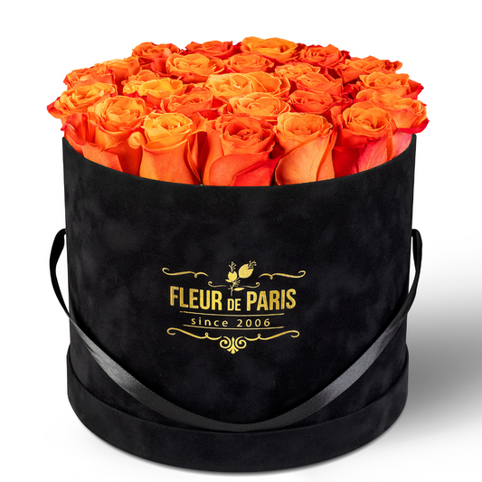 Caixa Premium de Veludo Preto | Rosas Frescas