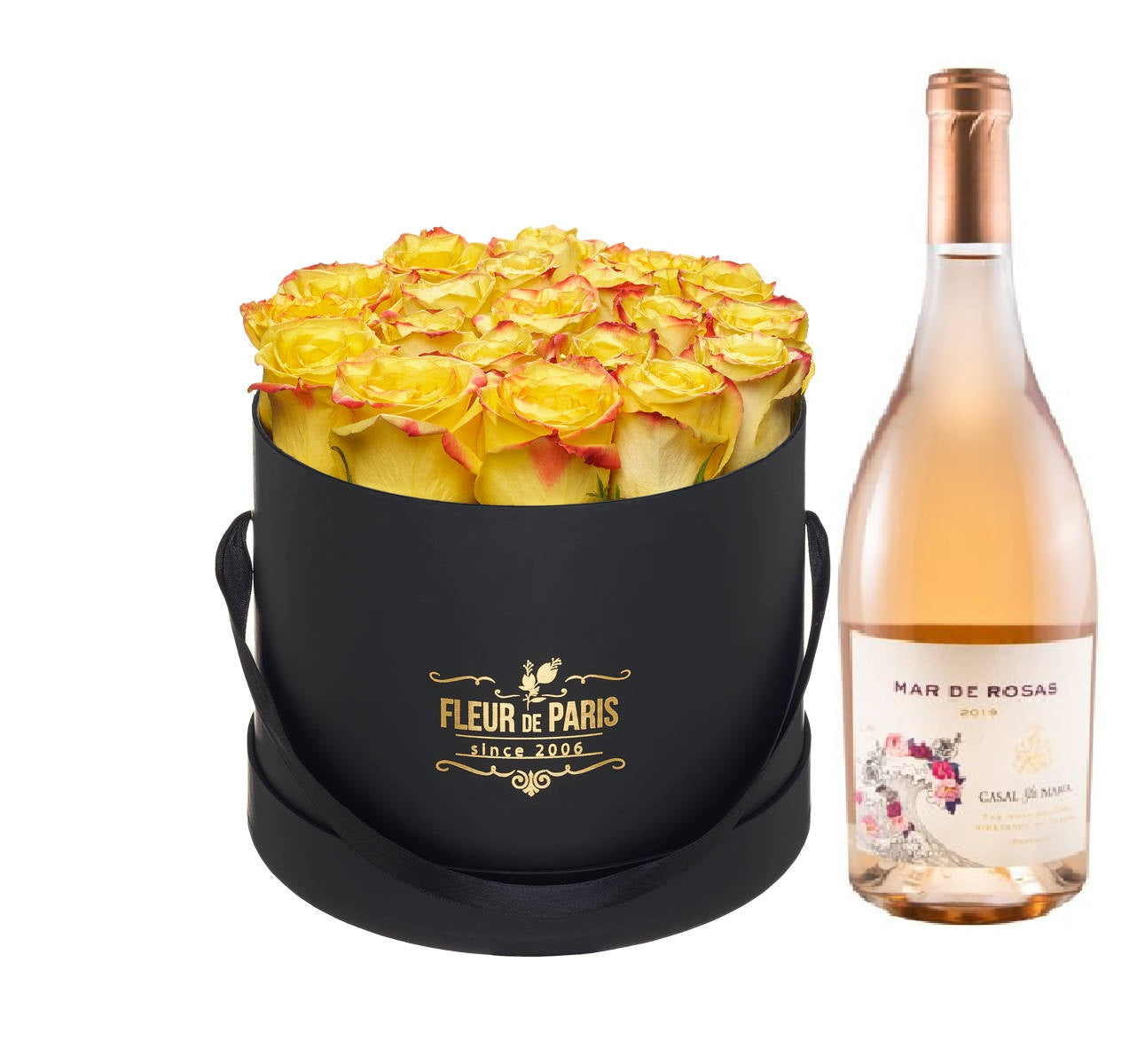 Caixa Premium Preta  - Especial Vinho Rosé "Mar de Rosas"