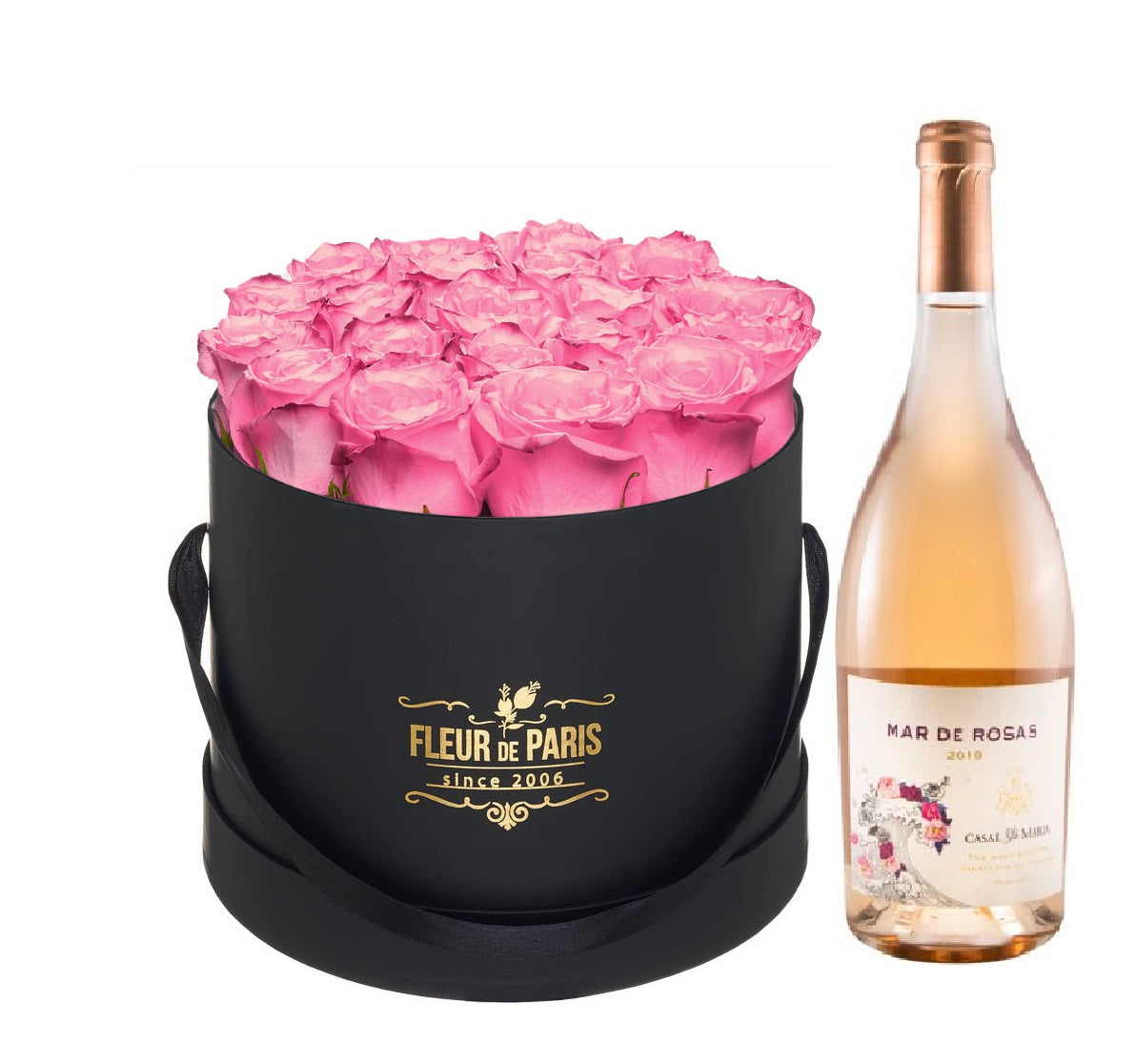 Caixa Premium Preta  - Especial Vinho Rosé "Mar de Rosas"