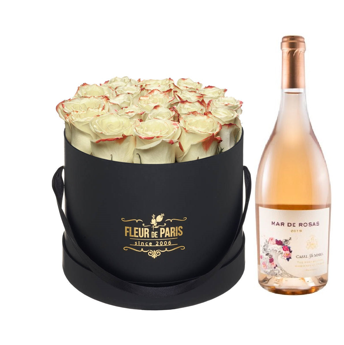 Caixa Premium Preta  - Especial Vinho Rosé "Mar de Rosas"