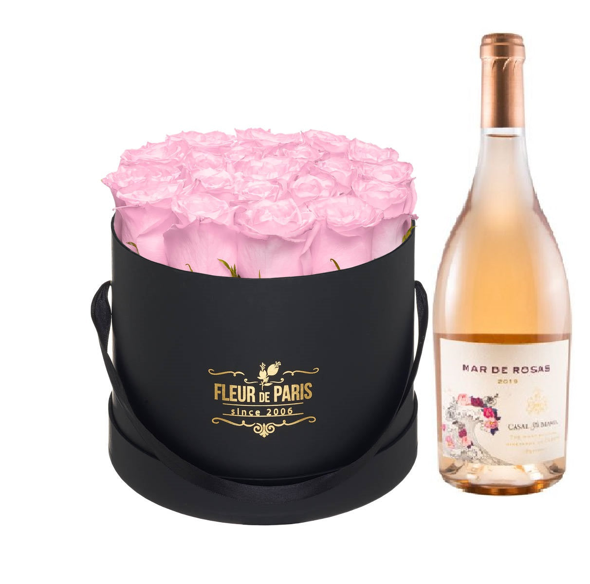 Caixa Premium Preta  - Especial Vinho Rosé "Mar de Rosas"